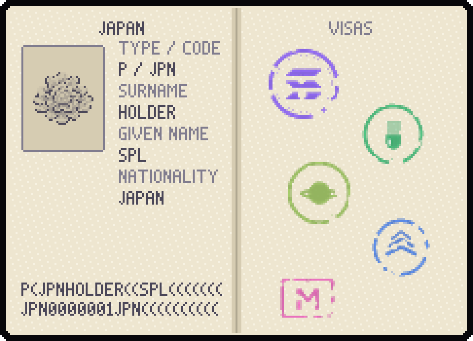 An open passport with its visa stamps